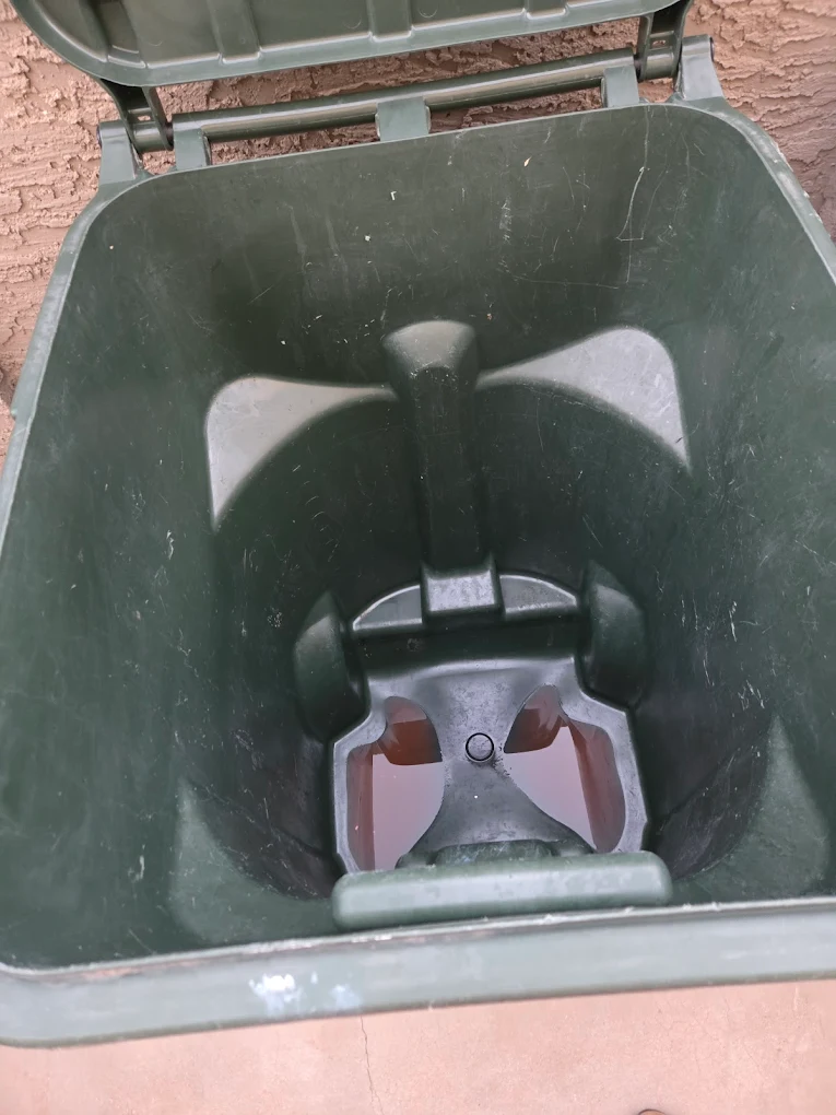 Residential trash can after cleaning